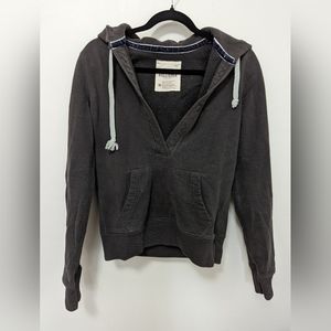 Hollister Grey V-neck Hoodie